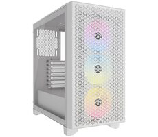 Corsair 3000D Airflow RGB biela / ATX / 2x USB 3.2 / 3x 120mm / bez zdroja / priehľadná bočnica 