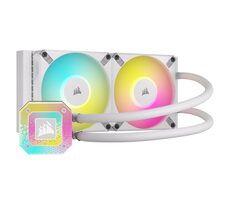 Corsair iCUE H100 ELITE CAPELLIX XT biela / 2x 120mm / 34.1 dB / 550-2100 RPM / 65.57 CFM / Intel + AMD