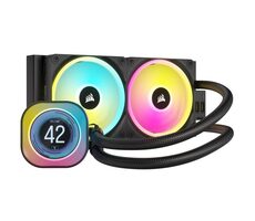 Corsair iCUE LINK H100i RGB LCD čierna / 2x 120mm / 480-2400 RPM / 63.1 CFM / Intel + AMD