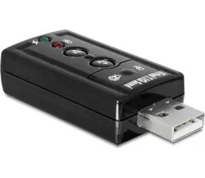 DeLock Externá zvuková karta USB 2.0 A - 2x 3.5mm jack čierna