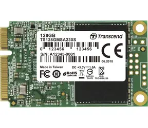 Transcend MSA230S 128GB/mSATA/RW: 550/400 MBps/ IOPS: 55K/70K/MTBF 1.0mh/3y