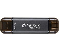 Transcend ESD310C Externý SDD 256GB sivá / USB-A/C 3.2 Gen 2 / R: 1050MBs / W: 950MBs