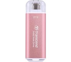 Transcend ESD300P Externý SDD 2TB ružová / USB-C 3.2 Gen 2 / R: 1050MBs / W: 950MBs