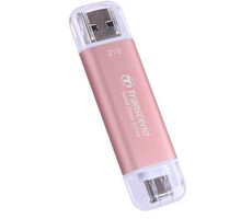 Transcend ESD310P Externý SDD 2TB ružová / USB-A/C 3.2 Gen 2 / R: 1050MBs / W: 950MBs