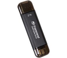 Transcend TS2TESD310C Externý SDD 2TB sivá / USB-A/C 3.2 Gen 2 / R: 1050MBs / W: 950MBs
