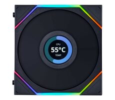 Lian Li UNI FAN 12TLLCD1B TL LCD Series ARGB 1 ks čierna / 120 mm / 27 dB @ 1900 RPM / 4 pin PWM + 3 pin ARGB