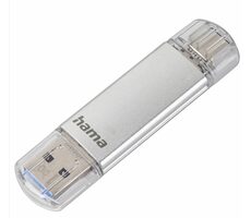 HAMA Flash Pen Laeta 128 GB strieborná / Flash disk / USB-A & USB-C 3.1 / čítanie: až 40 MBs