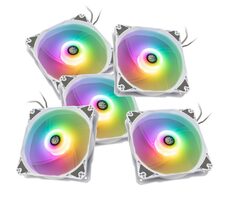BitsPower Notos RGB PWM 5ks biela / 120mm / 28 dB v 1800RPM / 4pin PWM + 3pin