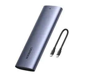 Ugreen CM400 Puzdro pre externý disk M.2 + kábel USB-C/USB-C sivá / B-Key / NGFF / SATA 
