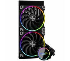 Alpenföhn Gletscherwasser 280mm čierna / AiO vodný chladič CPU / 2x 140mm / 36.4 dB @ 2000 RPM / 103 CFM / Intel + AMD