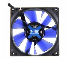 Noiseblocker BlackSilent Fan X2 modrá / 80mm / 16 dB @ 1800 RPM / 26.48 CFM / 3-pin