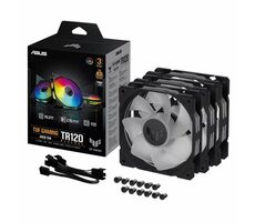 Asus TUF GAMING TR120 ARGB Reverse (3ks) čierna / 120mm / Hydraulic bearing / 2000 RPM / 76.3 CFM / 29 dB