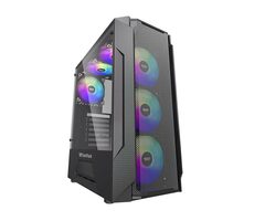 darkFlash LEO čierna / ATX / bez ventilátorov / 3x USB-A / priehľadná bočnica / bez zdroja 