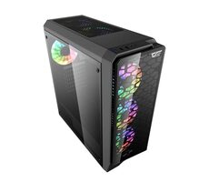 darkFlash Water Square 5 čierna / ATX / bez ventilátorov / 3x USB-A / priehľadná bočnica / bez zdroja