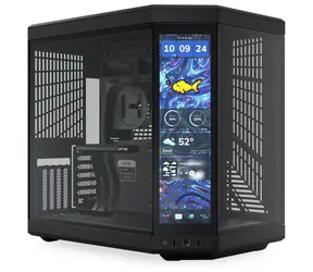 Hyte Y70 Touch Infinite čierna / E-ATX / 2x USB-A 3.2 / 1x USB-C 3.2 / priehľadná bočnica / Riser kábel / displej