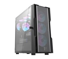 darkFlash DK431 Mesh čierna / E-ATX / 4X 120 mm / 3x USB-A / priehľadná bočnica / bez zdroja 