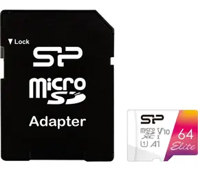 Silicon Power Elite micro SDXC 64GB + adaptér / Class 10 / UHS-I U1 / A1 / V10