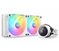 NZXT Kraken 240 RGB biela / 2x120mm / Fluid Dynamic Bearing / 2800 RPM / 33.88 CFM / RGB / LCD / AMD + Intel