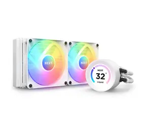 NZXT Kraken Elite 240 RGB biela / 2x 120mm / Fluid Dynamic Bearing / 2400 RPM / 75.1 CFM / RGB / LCD / AMD + Intel