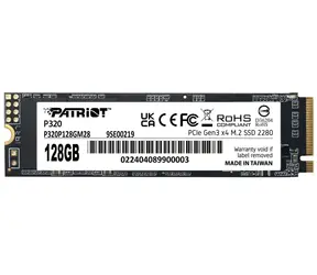 Patriot P320 128GB / SSD / M.2 2280 / PCIe Gen3 / R: 1600MBps / W: 1000MBps / 5y