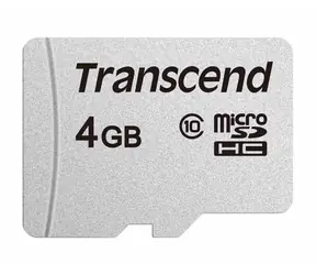 Transcend microSDHC 300S 4GB / Class 10 / čítanie: 20 MB/s / zápis: 10MB/s 
