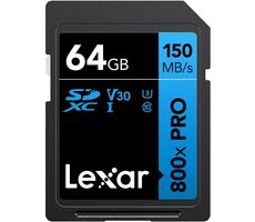 Lexar Professional 800x PRO 64GB / čítanie: 120MBps / zápis: 45MBps / Class 10 / V30 UHS-I
