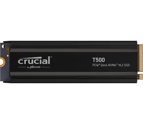 CRUCIAL T500 4TB (Heatsink) / M.2 2280 / PCIe Gen4 / R: 7000 MBps / W: 6900 MBps / MTBF: 1.5 mh 