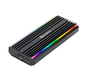 Silverstone MS13 čierna / Externý box pre M.2 NVMe / SATA / 10GBps / RGB