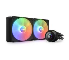 NZXT Kraken RGB 280 čierna / 2x 140mm / Fluid Dynamic Bearing / 34.48 dB @ 1500 RPM / 90.79 CFM / AMD + Intel 