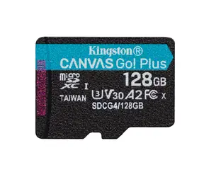 Kingston Canvas Go PLUS microSDXC 128GB / UHS-I U3 / Class 10 / čítanie: až 200MBs / zápis: až 160 MBs