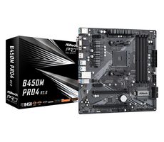 ASRock B450M Pro4 R2.0 / AMD B450 / DDR4 / SATA III / USB 3.0 / GLAN / sc.AM4 / mATX 