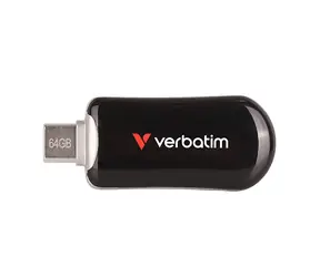 Verbatim Plectra 64GB čierna / Flash Disk / USB-C 3.0 / až 100 MBs