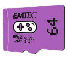 EMTEC MicroSD Gaming Card 64GB SDXC CL.10 / UHS1 U3 V30 A1 / čítanie: 100MBs / zápis: 50MBs