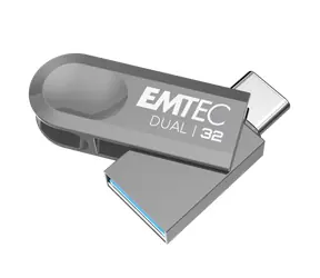 EMTEC Dual D280 USB 3.2 Type-C 32GB strieborná / flash disk 