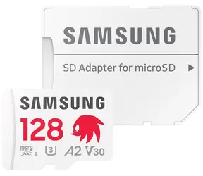 Samsung PRO PLUS Sonic the Hedgehog microSDXC 128GB + SD adaptér / UHS-1 / Class 10 / U3 / Čítanie: 180MBps / Zápis: 130MBps