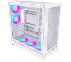 Montech HS01 PRE biela / ATX / 2x USBA / 1x USB-C / 5x 120mm / bez zdroja / priehľadná bočnica
