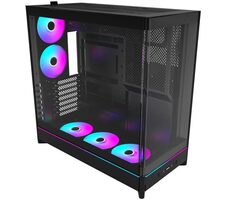 Montech HS02 PRO čierna / ATX / 2x USBA / 1x USB-C / 5x 120mm / bez zdroja / priehľadná bočnica