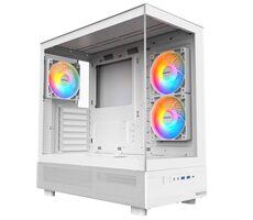 Montech XR biela / ATX / 2x USBA / 1x USB-C / 3x 120mm / bez zdroja / priehľadná bočnica