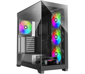 Xilence XILENT Gleam čierna / ATX / 2x USB-A 3.0 / 1x USB-C 3.2 / 4X 140mm ARGB / bez zdroja / priehľadná bočnica