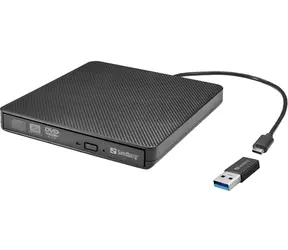 Sandberg USB-C/A DVD Drive externá mechanika / čierna