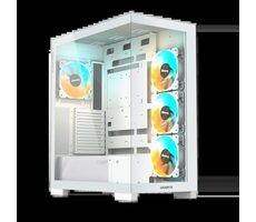 GIGABYTE C500 biela / ATX / 2xUSB 3.0 + 1xUSB-C / 4X 120mm / bez zdroja / priehľadná bočnica