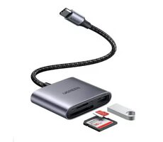 Ugreen CM387 čierna / čítačka pamäťových kariet / USB-C / SD/TF + USB