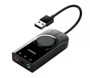 Ugreen CM129 Externá USB zvuková karta čierna / 3x 3.5 Jack 