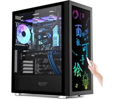 Rozbalené - darkflash DK210 Graffiti ARGB čierna / ATX / 1x USB-A 3.0 / 2x USB-A 2.0 / bez zdroja / priehľadná bočnica / rozbalené