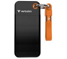 Verbatim Pocket SSD Externý disk 1TB čierno-oranžová / USB-C 3.2 Gen 2 / R: 1000MBs / W: 1000MBs 