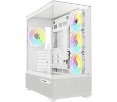 Sharkoon AK7 ARGB biela / ATX / 2x USB-A 3.0 / 1x USB-C 3.2 / 4X 120mm ARGB / bez zdroja / priehľadná bočnica 