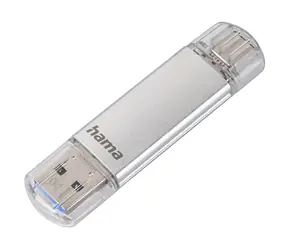 HAMA Flash Pen Laeta 64 GB strieborná / USB-C/USB-A 3.1 / 40 MB/s 