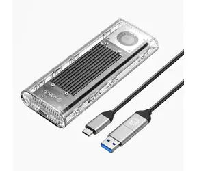 Orico TCM2-G20 externý box pre M.2 NVMe SSD strieborná / 20 GB/s / USB-C / kábel USB-C/USB-A - USB-C 0.3m