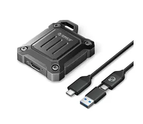 Orico XAM2 externý box pre M.2 NVMe SSD čierna / 10 GB / s / USB-C 3.2 / USB-C-USB-A - USB-C 0.3 m