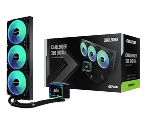 ASRock Challenger 360 Digital ARGB čierna / 3x 120mm / 31 dB @ 2100 RPM / 62.6 CFM / AMD + Intel